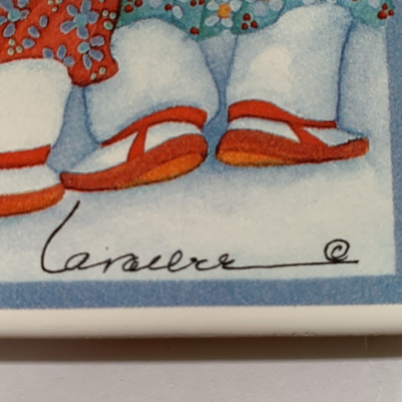 Barbara Lavalee Signed Ceramic Wall Art Tile Trivet Change Tides Three Sheets - Picture 2 of 5